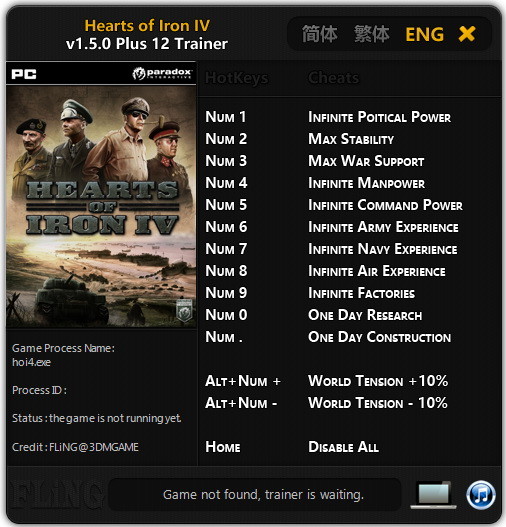 Трейнер +12 для версии 1.5.0 от FLiNG