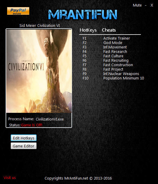 Трейнер +12 для версии 1.0.0.220 от MrAntiFun