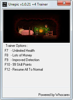 Трейнер +4 для версии 1.0.21 от Whocares