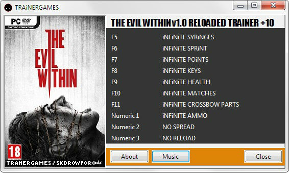Трейнер +10 для версии 1.0 от TRAiNERGAMES