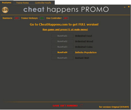 Трейнер +1 для версии 1.0 (Steam) от Cheat Happens