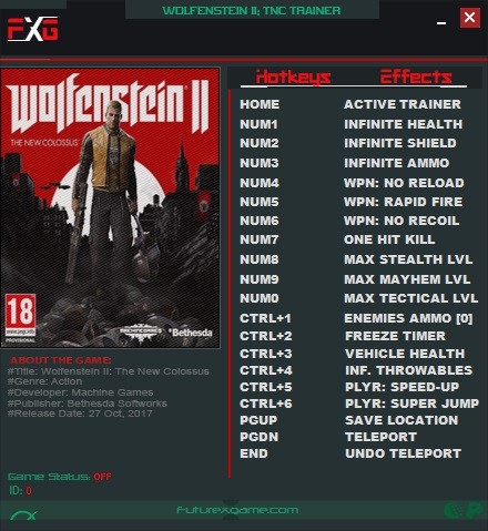 Трейнер +17 для версии 1.0 - Update 1 от FutureX