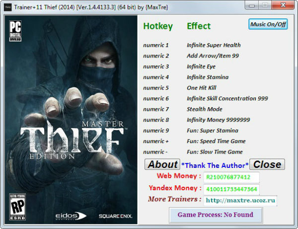 Трейнер +11 для версии 1.4.4133.3 (x64) от MaxTre