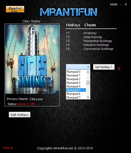 Трейнер +5 для версии 1.7.0 от MrAntiFun