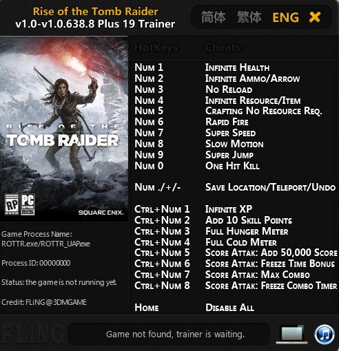 RISE OF THE TOMB RAIDER V1.0.638.8 (трейнер +19) [FLING]