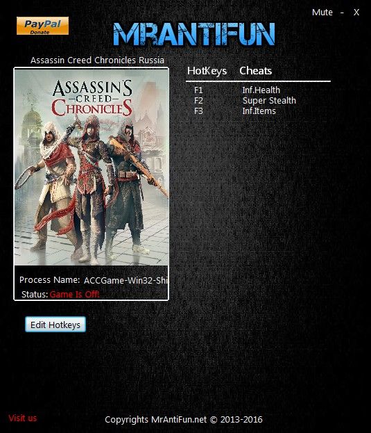 Трейнер +3 для версии 1.0 от MAF