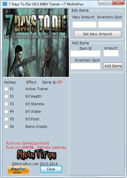 Трейнер +7 для версии 8.5 (x64) от MrAntiFun