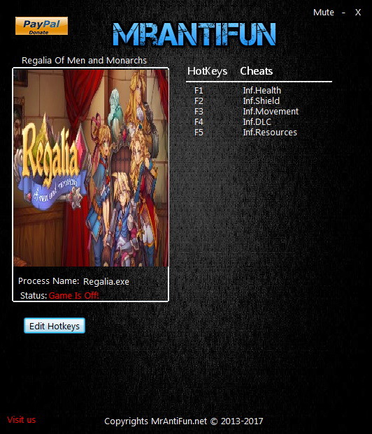 Трейнер +5 для версии 1.02 от MrAntiFun