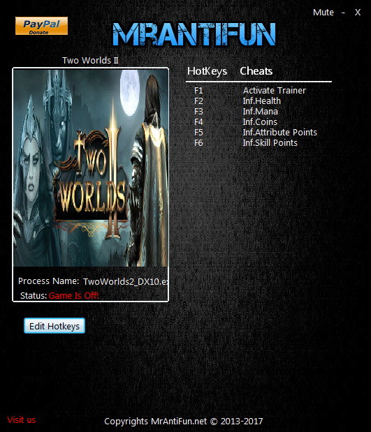 Трейнер +5 для версии 2.0 от MrAntiFun