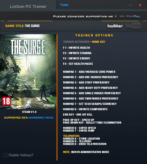 Трейнер +19 для версии 1.0 от LinGon