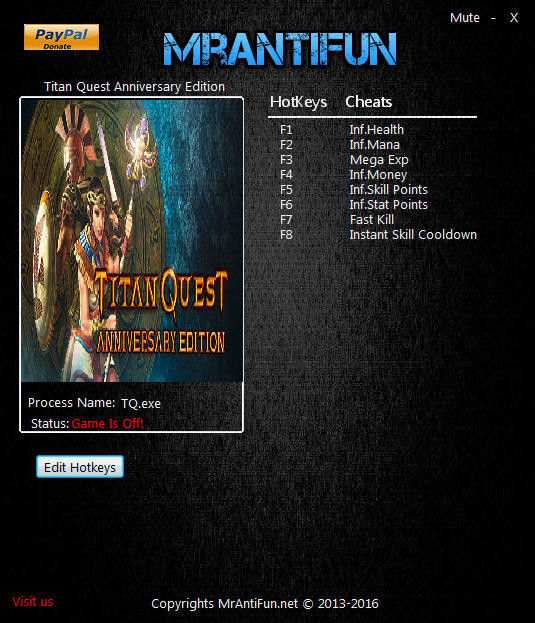Трейнер +8 для версии 1.4 от MrAntiFun