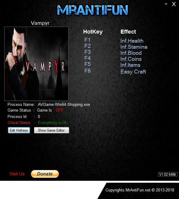 Трейнер +6 для версии 1.00 от MrAntiFun
