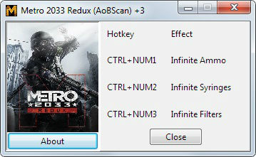 Трейнер +3 для всех версий (Metro 2033) от gir489