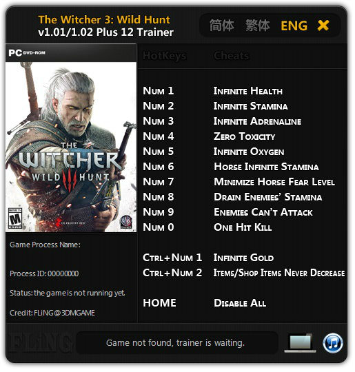 Трейнер +12 для версии 1.01 - 1.02 от FLiNG