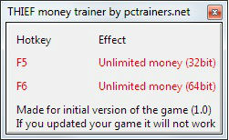 Трейнер +1 для версии 1.0 (x86) от PCtrainers