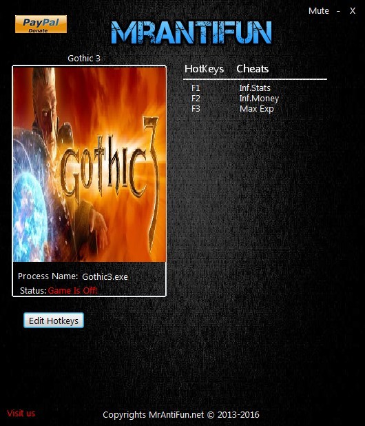 Трейнер +3 для версии 1.60 от MrAntiFun