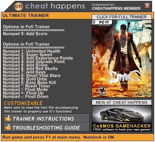 Трейнер +14 для версии с установленным патчем от 08.20.2017 от CheatHappens.com