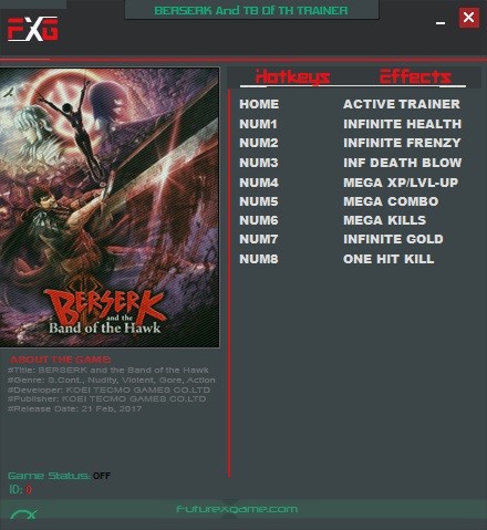 Трейнер +8 для версии 1.0: x64 от FutureX