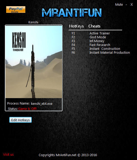 Трейнер +5 для версии 0.95.10: x64 от MrAntiFun