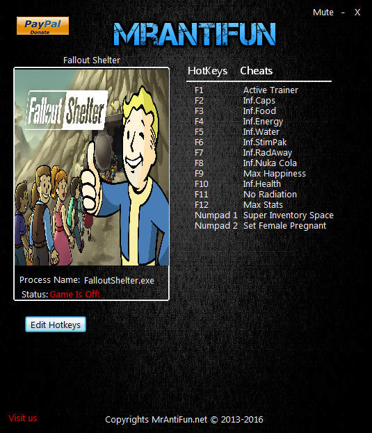 Трейнер +13 для версии 1.6.1 от MrAntiFun