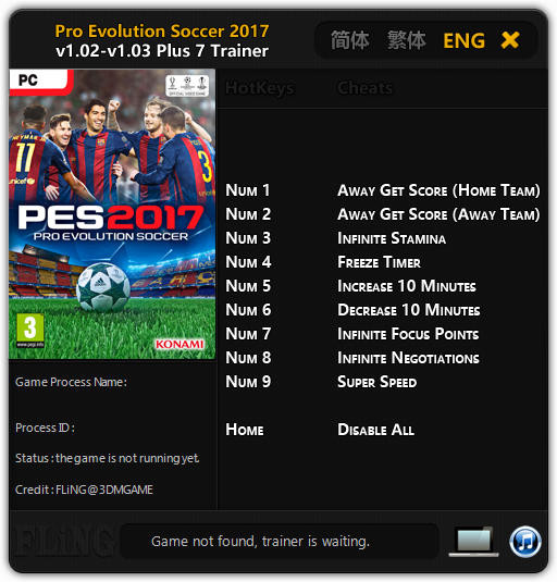 Трейнер +7 для версии 1.02 - 1.03 от FLiNG