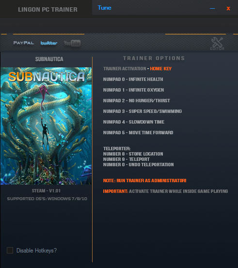 Трейнер +7 для версии 1.01 от LinGon