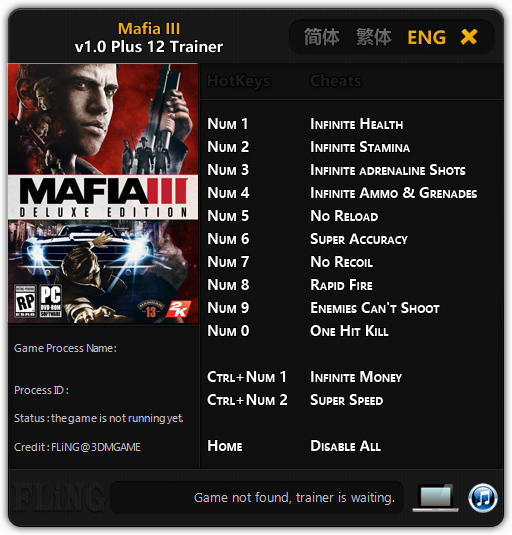 Трейнер +12 для версии 1.0 от FLiNG