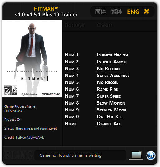 Трейнер +10 для версий 1.0 - 1.5.1 от FLiNG