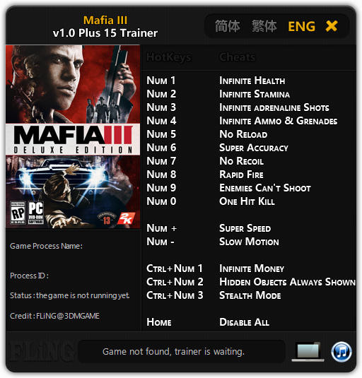 Трейнер +15 для версии 1.0 от FLiNG