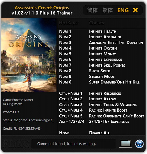 Трейнер +16 для версий 1.02 - 1.10 от FLiNG