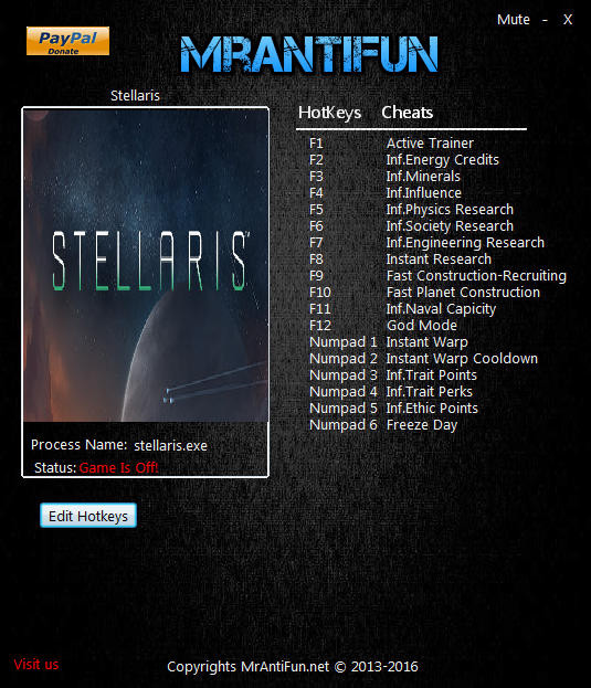 Трейнер +17 для версии 1.3.0 от MrAntiFun