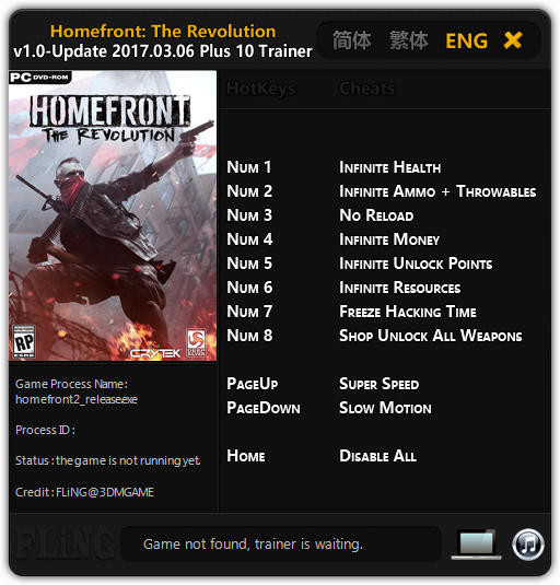 Трейнер +10 для версии 1.0 с установленным обновлением от 06.03.2017 от FLiNG