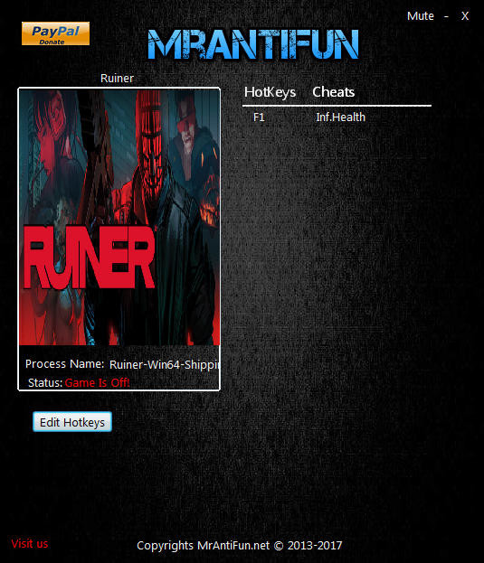 Трейнер +1 для версии 1.00 от MrAntiFun
