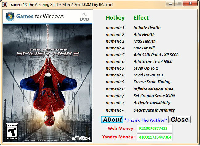 Трейнер +13 для версии 1.0 от MaxTre