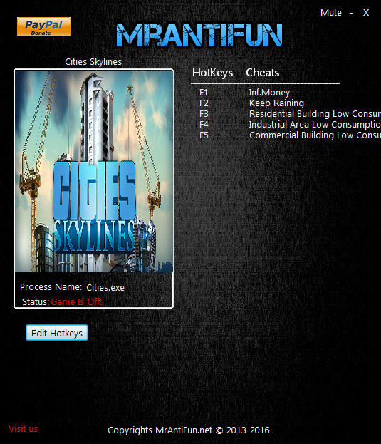 Трейнер +5 для версии 1.6.0 от MrAntiFun