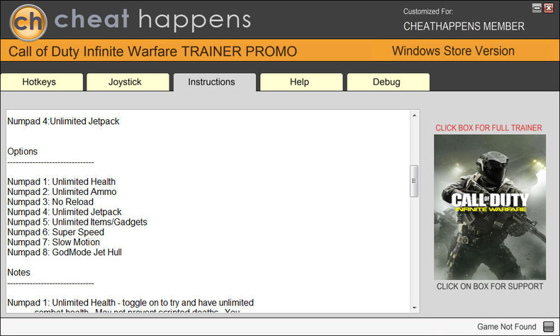 Трейнер +8 для версии Windows Store 12.01.2016 от Cheat Happens