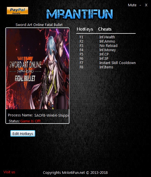 Трейнер +8 для версии от 04.11.2018 от MrAntiFun
