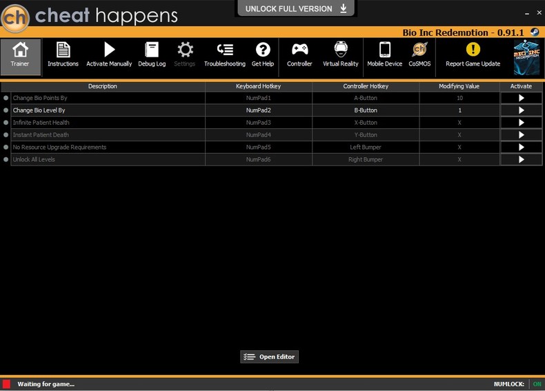 Трейнер +6 для версии 0.91.1 от CheatHappens.com