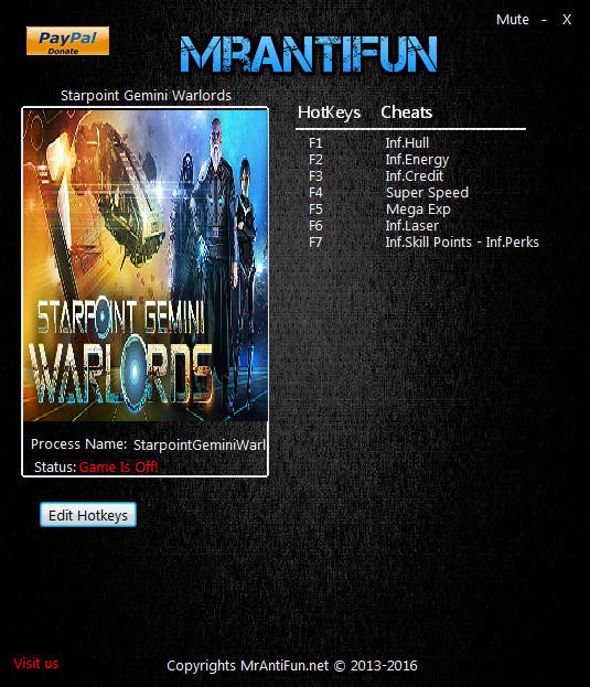Трейнер +8 для версии 0.600 от MrAntiFun