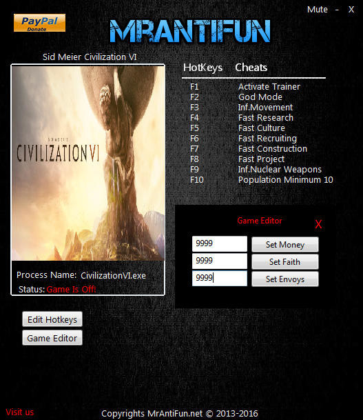 Трейнер +12 для версии 1.0.0.129 от MrAntiFun