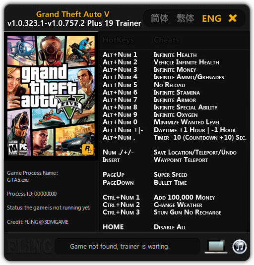 Трейнер +19 для версии 1.0.323.1 - 1.0.757.2 от FLiNG