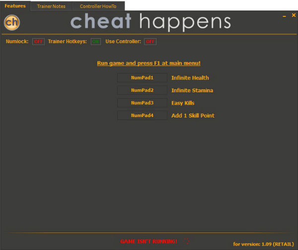 Трейнер +4 для версии 1.0 от CH