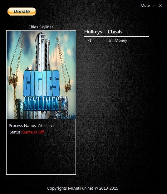 Трейнер +1 для версии 1.0 от MrAntiFun