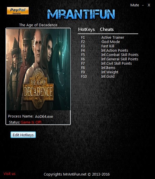 Трейнер +9 для версии 1.5.0.0019: x64 от MrAntiFun