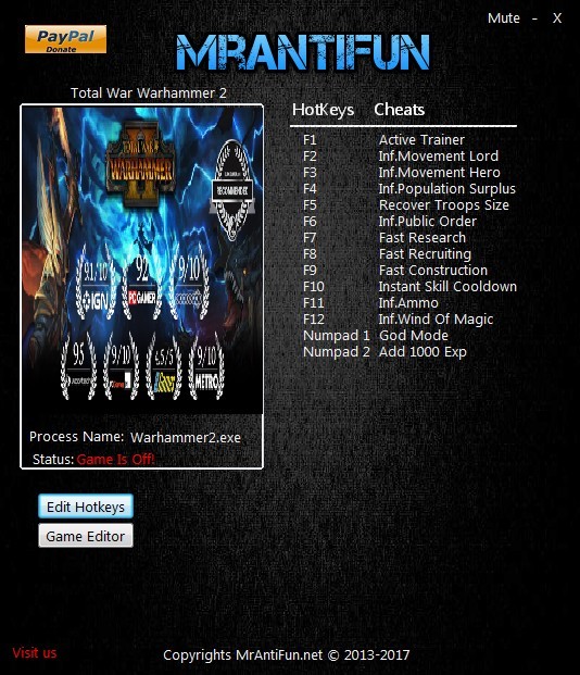 Трейнер +16 для версии 1.3.0 Build 6014 от MrAntiFun