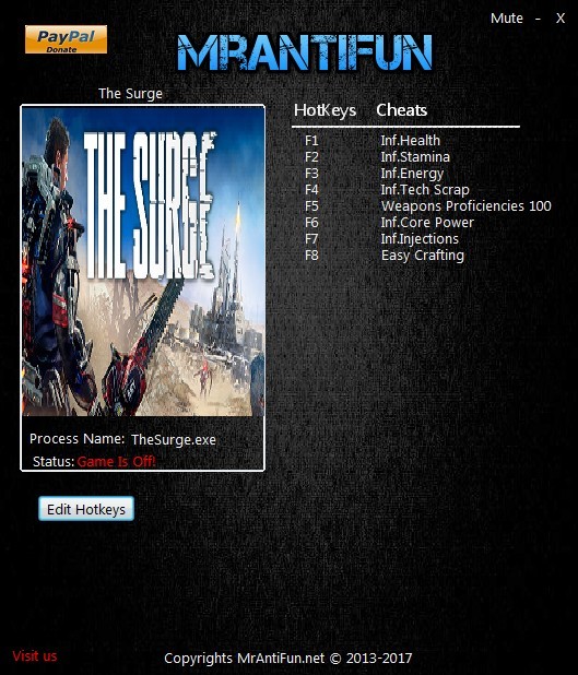 Трейнер +8 для версии 1.00 от MrAntiFun