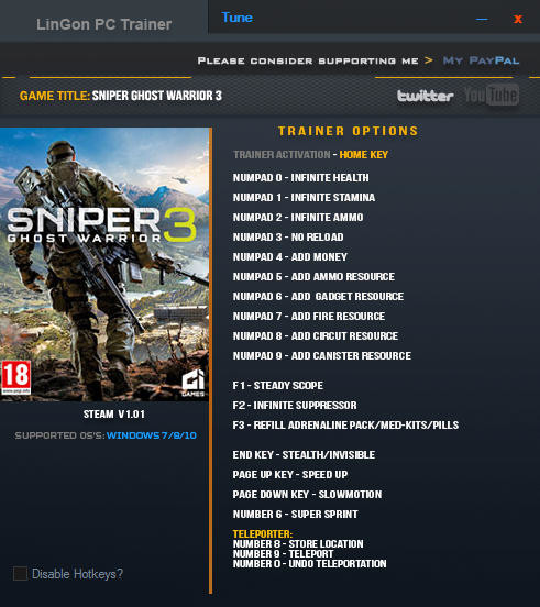 Трейнер +18 для версии 1.01.0 64bit от LinGon