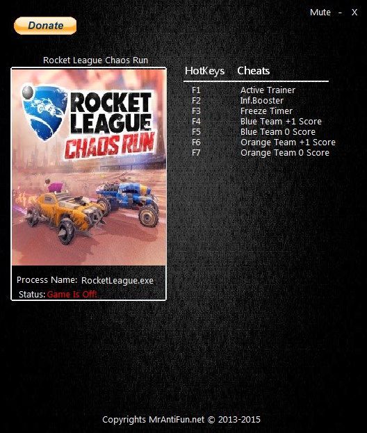 Rocket League (трейнер +6) [MR. ANTIFUN]