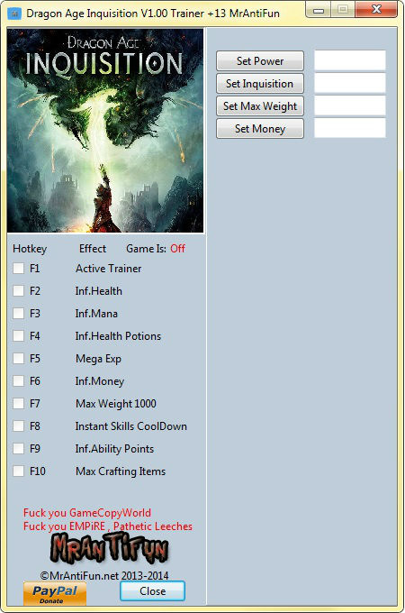 Трейнер +13 для версии 1.0 от MrAntiFun