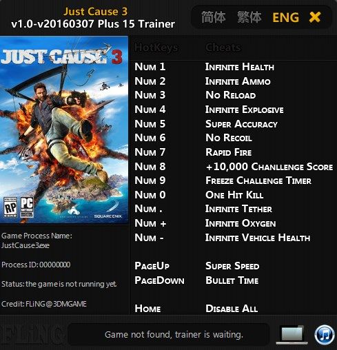 JUST CAUSE 3 (трейнер +15) [FLING]